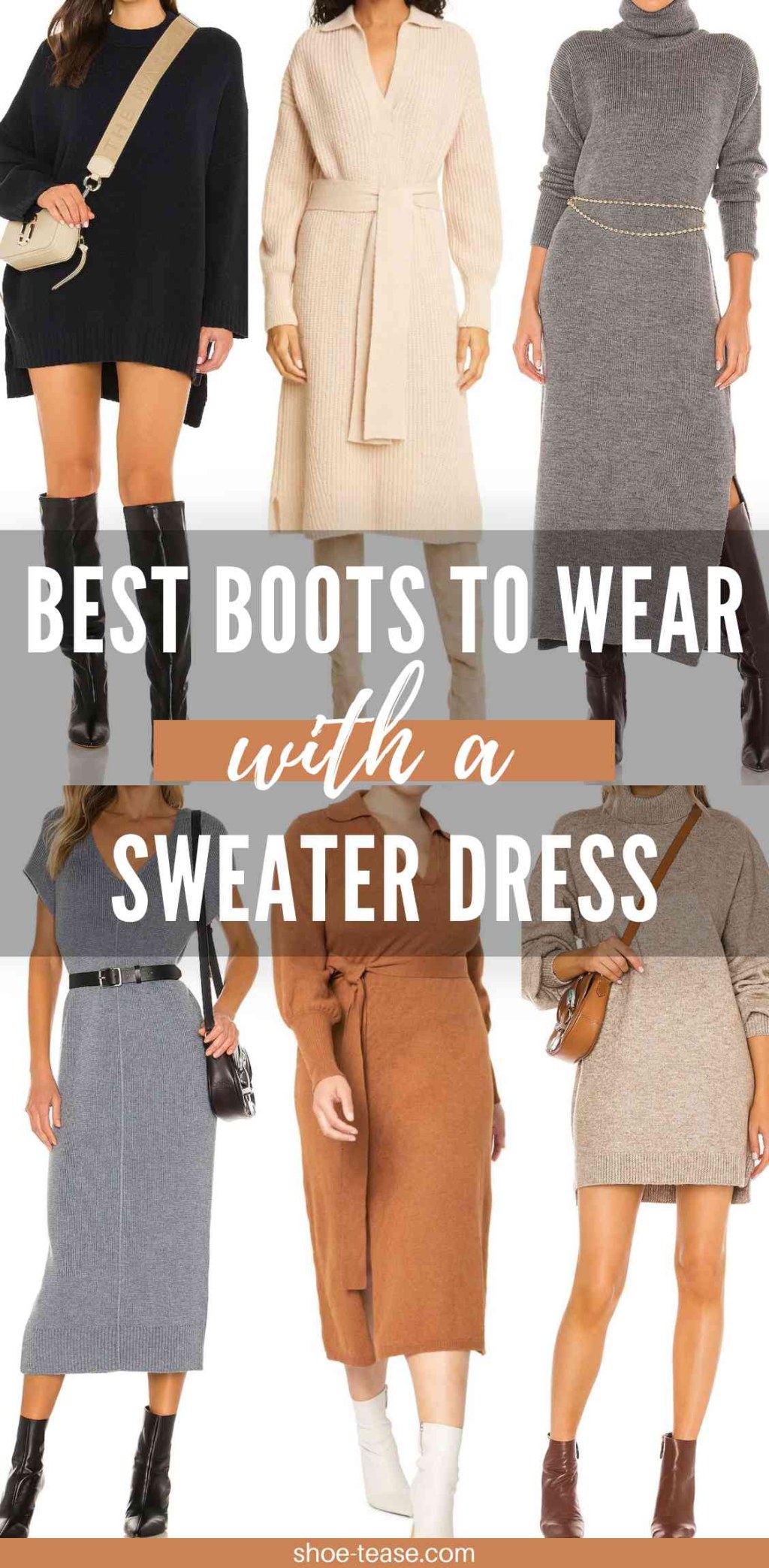 Picture of: How to Wear a Sweater Dress with Boots & Shoes: from Ankle Boots